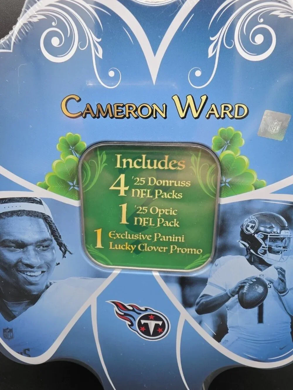 NEW/2025 Panini NFL Cam Ward Titans ☘️ Lucky Clover Sealed Tin